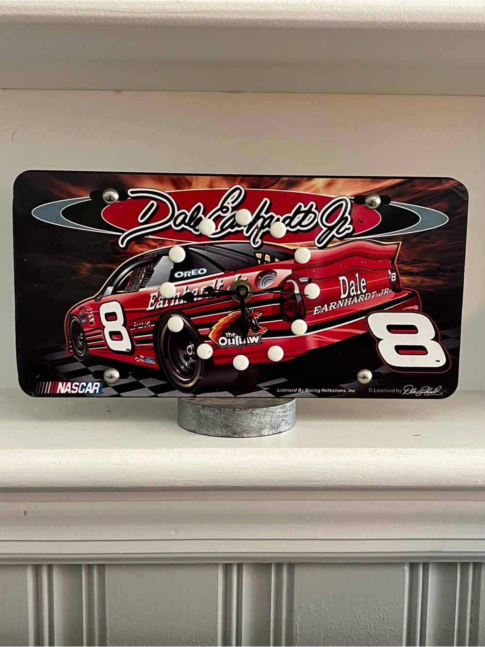 Vintage Dale Earnhardt Jr. #8 Red NASCAR standing clock “The Outlaw”